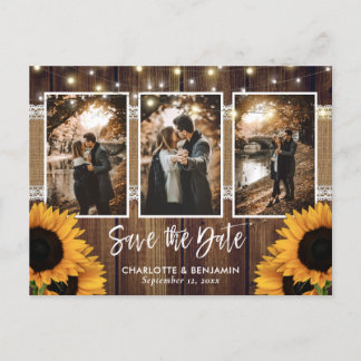 Carte Postale Faire-part Faire part de mariage avec photo de tournesol de c