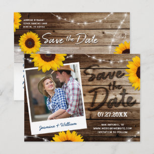 Carte Postale Faire-part Faire part de mariage Bois rustique Photo Tourneso