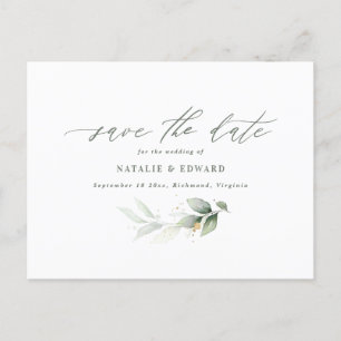 Carte Postale Faire-part Faire part de mariage élégant eucalyptus