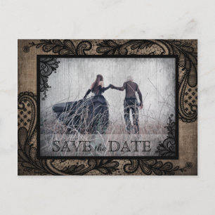 Carte Postale Faire-part Faire part de mariage moderne gothique toile de ju
