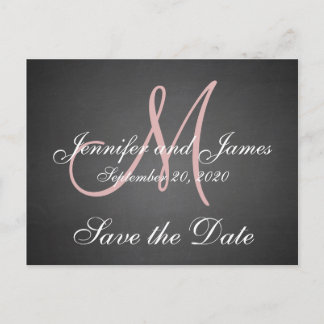 Carte Postale Faire-part Faire part de mariage Monogram Chalkboard
