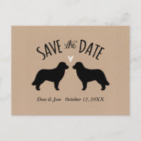 Faire part de mariage silhouettes de Leonberger