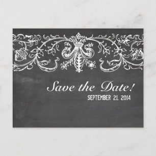 Carte Postale Faire-part Faire part de mariage Vintage Chalkboard Lace