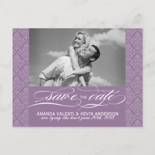 Carte Postale Faire-part Faire part de Mauve Damask