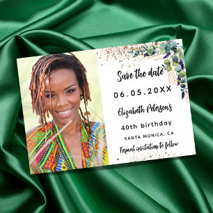 Carte Postale Faire-part Faire part de naissance eucalyptus vert pour annon