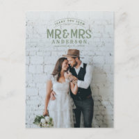 Faire part de remerciement de mariage photo rustiq