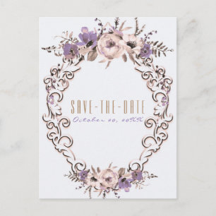 Carte Postale Faire-part Faire part floral chic botanique beige vintage