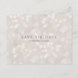 Carte Postale Faire-part Faire part moderne et glamour avec bokeh blanc