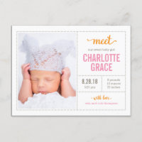 Faire sa connaissance Annonce de naissance moderne
