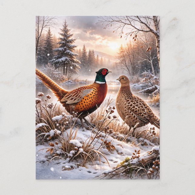 Carte Postale Faire-part Faisan  (Devant)