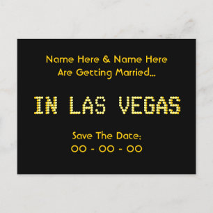 Carte Postale Faire-part Faites gagner la date. Noir et jaune.  Wedding. de