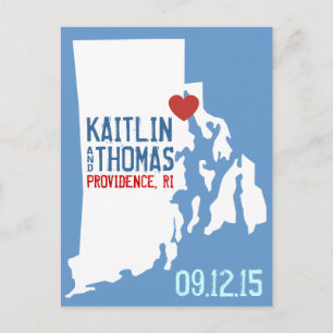 Carte Postale Faire-part Faites gagner la date - personnalisable - Île de