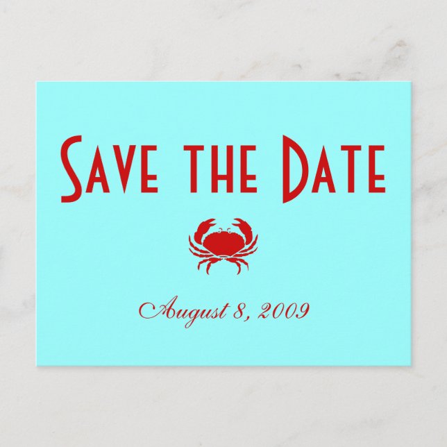 Carte Postale Faire-part Faites gagner la date - plage - customisée (Devant)