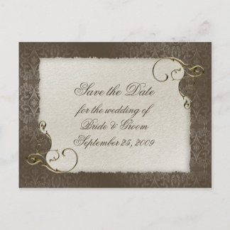 Carte Postale Faire-part Faites gagner la date - rouleaux antiques