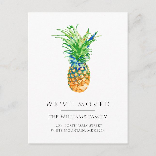 Carte Postale Faire-part Famille d'ananas tropicaux en mouvement (Devant)