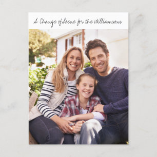 Carte Postale Faire-part Famille de photo de la famille de script fantaisis