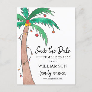 Carte Postale Faire-part  Family Reunion Palm Tree Enregistrer la date Cart