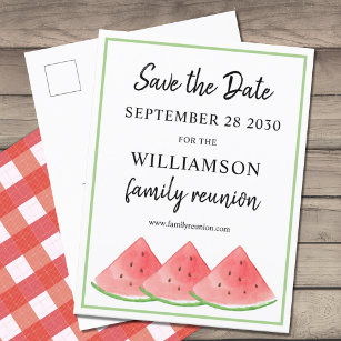 Carte Postale Faire-part Family Reunion Save The Date Watermelon 
