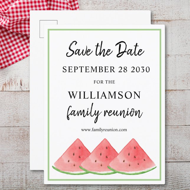 Carte Postale Faire-part Family Reunion Save The Date Watermelon  (Créateur téléchargé)
