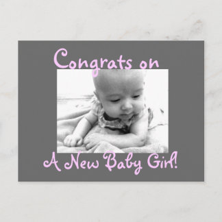 Carte Postale Faire-part Félicitations, une nouvelle petite fille !