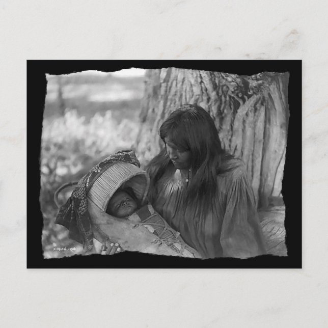 Carte Postale Faire-part Femme Apache amérindienne vintage (Devant)