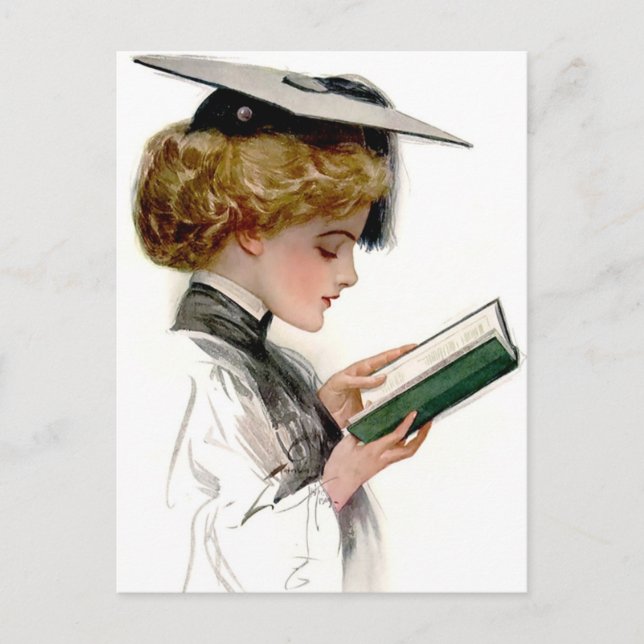 Carte Postale Faire-part Femme Diplômée Vintage (Devant)