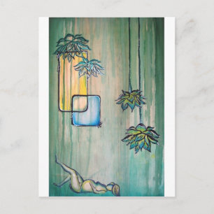 Carte Postale Faire-part Femme enceinte avec des fleurs de Lotus