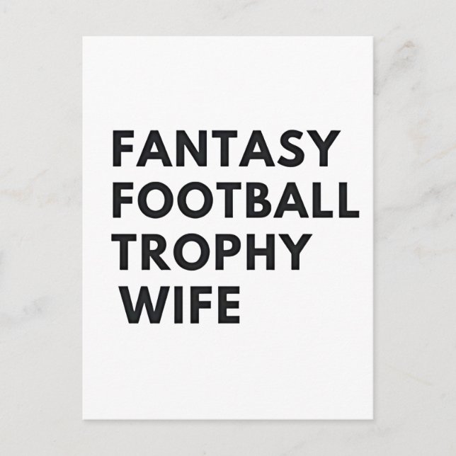 Carte Postale Faire-part Femme Trophée de Fantasy Football Drôle pour les c (Devant)