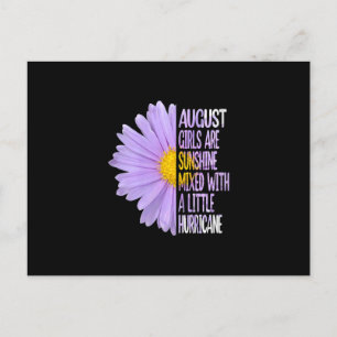 Carte Postale Faire-part Femmes Août Anniversaire Femme Cadeau Drôle Daisy