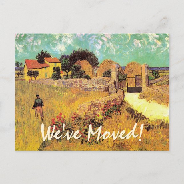 Carte Postale Faire-part Ferme de Van Gogh en Provence, Changement d'adress (Devant)
