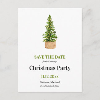 Carte Postale Faire-part Fête | Arbre de Noël Sauvegarder la date