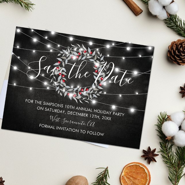 Carte Postale Faire-part Fête de la Couronne de Noël Save the Date (Créateur téléchargé)