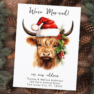 Carte Postale Faire-part Fête de la Vache des Highlands Ferme festive Noël 