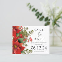 Fête de Noël Enregistrer la date Poinsettia
