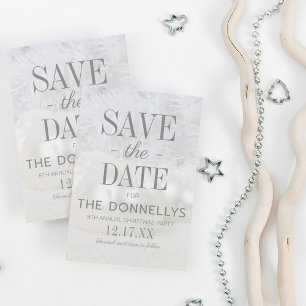 Carte Postale Faire-part Fête de Noël moderne Enregistrer la date Annonce