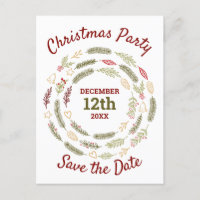 Fête de Noël Rustique Épicéa Sauvegarder la Date