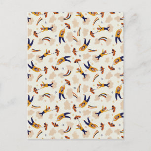 Carte Postale Faire-part Fête des clowns du Carnaval de cirque vintage