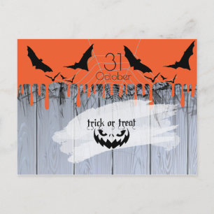 Carte Postale Faire-part Fête d'Halloween "Friandise ou Farce" Loft Moderne