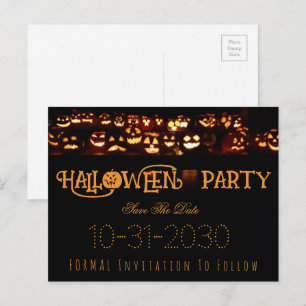 Carte Postale Faire-part Fête d'Halloween personnalisée Enregistrer la date