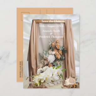 Carte Postale Faire-part Fêtes aux Fleurs Blanches autour de la soie