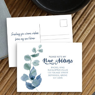 Carte Postale Faire-part Feuillage aquarelle d'eucalyptus poussiéreux en mo