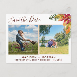 Carte Postale Faire-part Feuillage d'automne Photos personnalisées Enregist