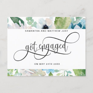 Carte Postale Faire-part Feuillage floral, Fiançailles, Fiancé