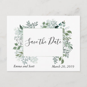 Carte Postale Faire-part Feuille Botanique Foliage Mariage Enregistrer La D