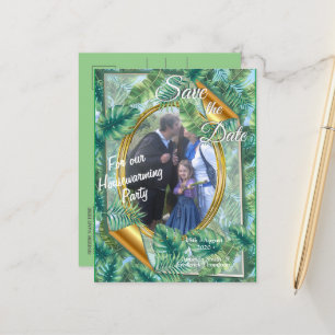 Carte Postale Faire-part Feuilles Plantes verts tropicaux