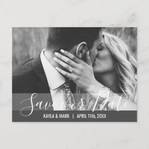 Carte Postale Faire-part Fiançailles Mariage moderne SAUVER NOTRE DATE PH