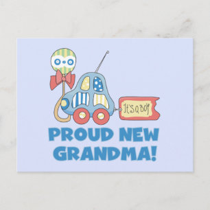 Carte Postale Faire-part Fière nouvelle grand-mère - C'est un garçon Tshirt