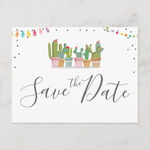 Carte Postale Faire-part Fiesta Mexican Pastel Summer Cactus Enregistrer La
