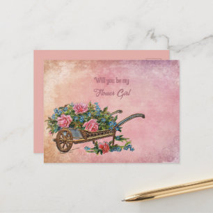 Carte Postale Faire-part Fille Fleur De Fleurs De Roses Roses Roses Roses R
