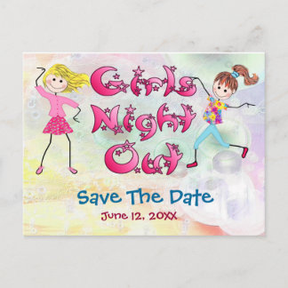 Carte Postale Faire-part Fille's Night Out - Enregistrer la date